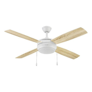 Coolfan Ventilador de Techo de Madera de 52'' con Luz LED y 4 Aspas Reversibles con Control de Cadena, Modelo Ciclón LED 51301 - LuzDeco