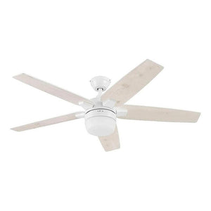 Coolfan Ventilador de Techo de Madera de 52'' con Luz LED y 5 Aspas Reversibles con Control Remoto, Modelo Dorsey 51647-99 - LuzDeco