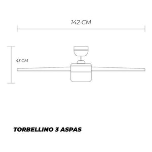 Coolfan Ventilador de Techo Industrial de 54'' con Luz, Control de Pared y 3 Aspas, Modelo Torbellino 33702 - LuzDeco