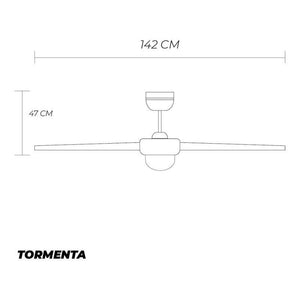 Coolfan Ventilador de Techo Industrial de 56'' con Luz, Control de Pared y 3 Aspas, Modelo Tormenta 33400 - LuzDeco