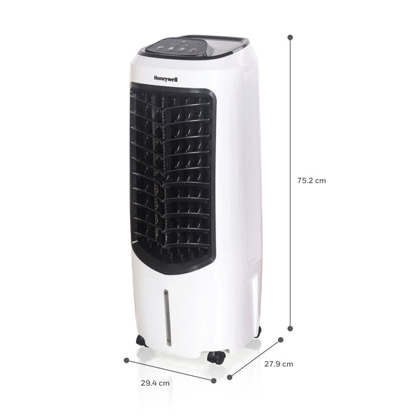 Vista lateral del enfriador TC10PE mostrando su formato vertical compacto de 752 mm de altura ideal para espacios pequeños