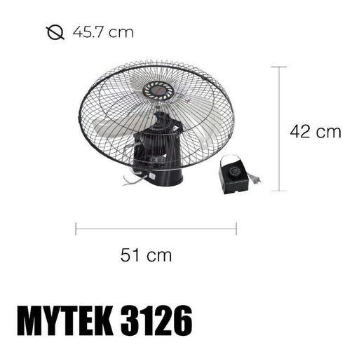 Mytek 3126 Ventilador de Pared y Techo de 18 Pulgadas Oscilación de 360° - LuzDeco