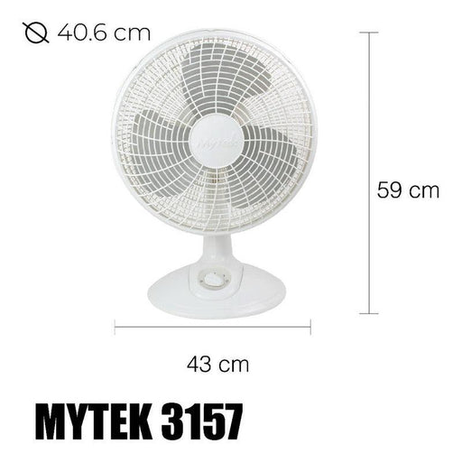 Mytek 3157 Ventilador de Mesa y Escritorio de 16 Pulgadas Oscilación de 90° - LuzDeco
