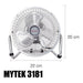 Mytek 3181 Ventilador de Mesa y Escritorio de 6 Pulgadas Interruptor de Botón - LuzDeco