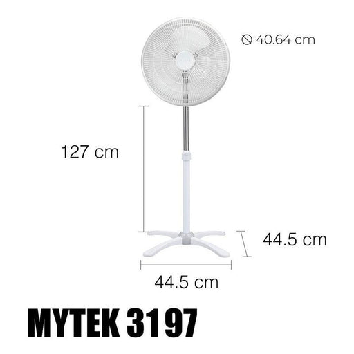 Mytek 3197 Ventilador de Pedestal de 16 Pulgadas Oscilación de 90° - LuzDeco