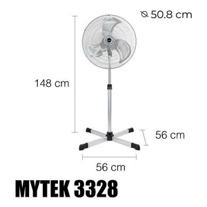 Mytek 3328 Ventilador de Pedestal Industral de 20 Pulgadas, Potente - LuzDeco