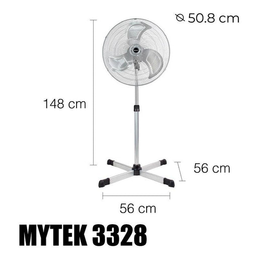 Mytek 3328 Ventilador de Pedestal Industral de 20 Pulgadas, Potente - LuzDeco