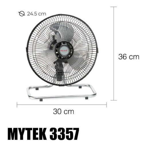 Mytek 3357 Ventilador de Pared y Mesa de 10 Pulgadas, Metálico Oscilación de 90° - LuzDeco