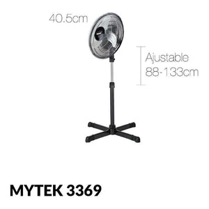 Mytek 3369 Ventilador de Pedestal Industrial de 16 Pulgadas,Metálico Oscilación 90° - LuzDeco