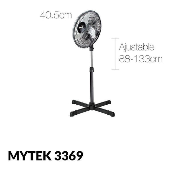 Mytek 3369 Ventilador de Pedestal Industrial de 16 Pulgadas,Metálico Oscilación 90° - LuzDeco