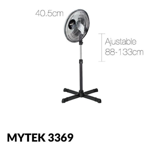 Mytek 3369 Ventilador de Pedestal Industrial de 16 Pulgadas,Metálico Oscilación 90° - LuzDeco