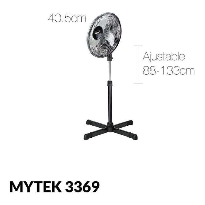 Mytek 3369 Ventilador de Pedestal Industrial de 16 Pulgadas,Metálico Oscilación 90° - LuzDeco