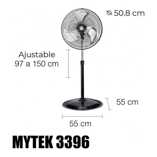 Mytek 3396 Ventilador de Pedestal Industrial de 20 Pulgadas 195 watts - LuzDeco
