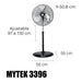 Mytek 3396 Ventilador de Pedestal Industrial de 20 Pulgadas 195 watts - LuzDeco