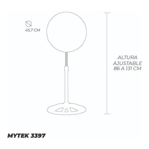 Mytek 3397 Ventilador de Pedestal Industrial de 18 Pulgadas 110 watts - LuzDeco