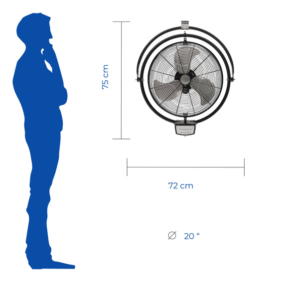 NarvikAir Ventilador Industrial 2 en 1: De Pared y Techo 20'', Modelo NA-CW20