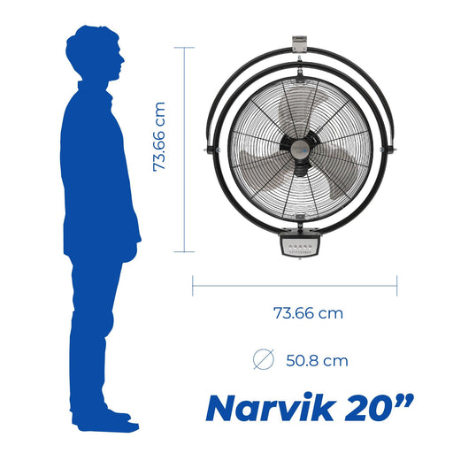 Narvik Ventilador De Pared y Techo 20'' con Control Remoto, Modelo NA-CW20 - LuzDeco