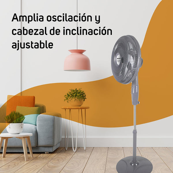 Cabezal ajustable: Permite cambiar la inclinación del ventilador para dirigir el aire en la dirección deseada.