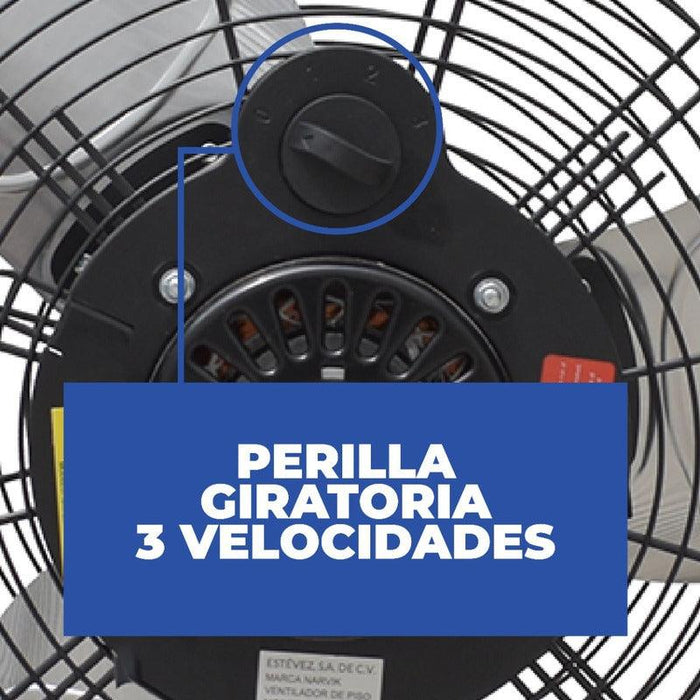 Ventilador de Piso / Pared | NA-F20 | 20 pulgadas | 3 aspas | Aspas Métalicas | Aluminio - LuzDeco