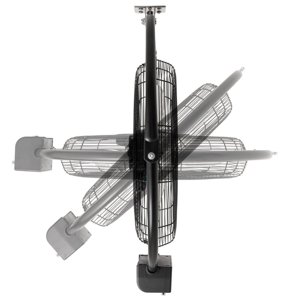 Ventilador NarvikAir modelo NA-CW20 colgado del techo en una nave industrial para circulación de aire.