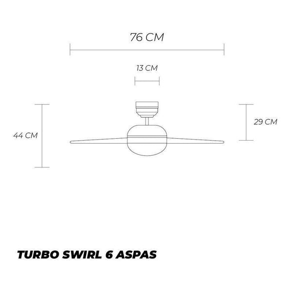 Westinghouse Ventilador de Techo con Luz y Cadena de 30" con 6 Aspas, Modelo Turbo Swirl - LuzDeco