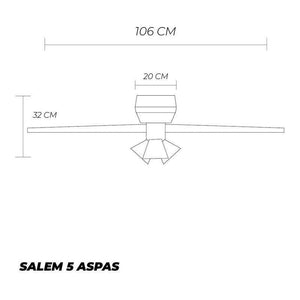 Westinghouse Ventilador de Techo con Luz y Cadena de 42" con 5 Aspas Reversibles, Modelo Salem 72880 - LuzDeco