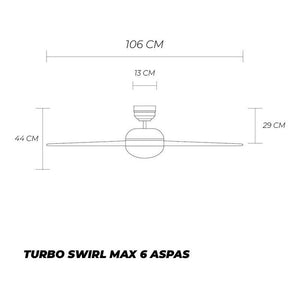 Westinghouse Ventilador de Techo con Luz y Control de Cadena de 42" con 6 Aspas, Modelo Turbo Max 72517 - LuzDeco