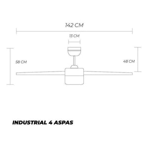 Westinghouse Ventilador de Techo con Luz y Control de Pared de 56" con 4 Aspas, Modelo 72801 - LuzDeco