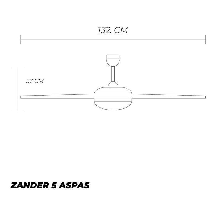 Westinghouse Ventilador de Techo con Luz y Control Remoto de 52" con 5 Aspas Reversibles, Modelo Zander 72011 - LuzDeco