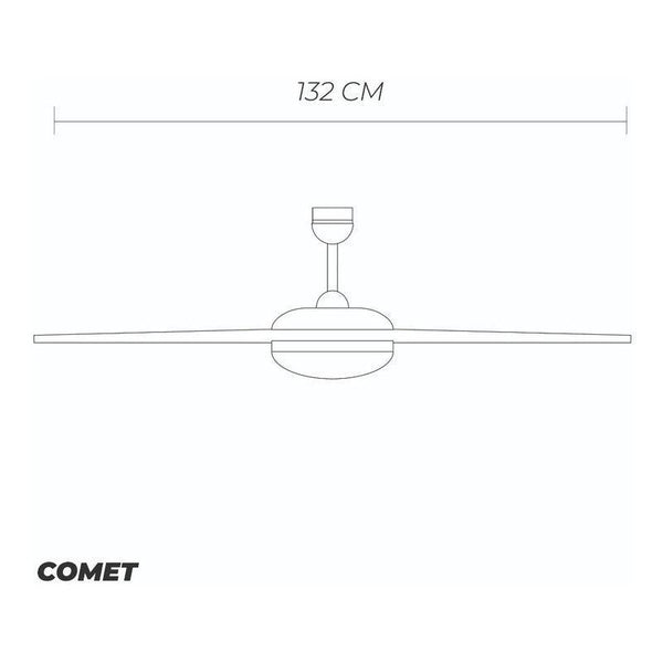 Westinghouse Ventilador de Techo con Luz y Control Remoto de 52" con 5 Aspas Reversibles para Exterior Techado, Modelo Comet - LuzDeco