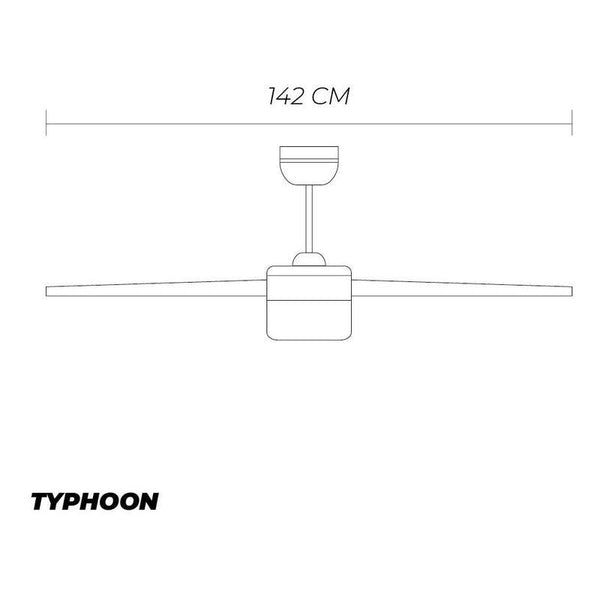 Westinghouse Ventilador de Techo con Luz y Control Remoto de 56" con 3 Aspas, Modelo TYPHOON 72943 - LuzDeco