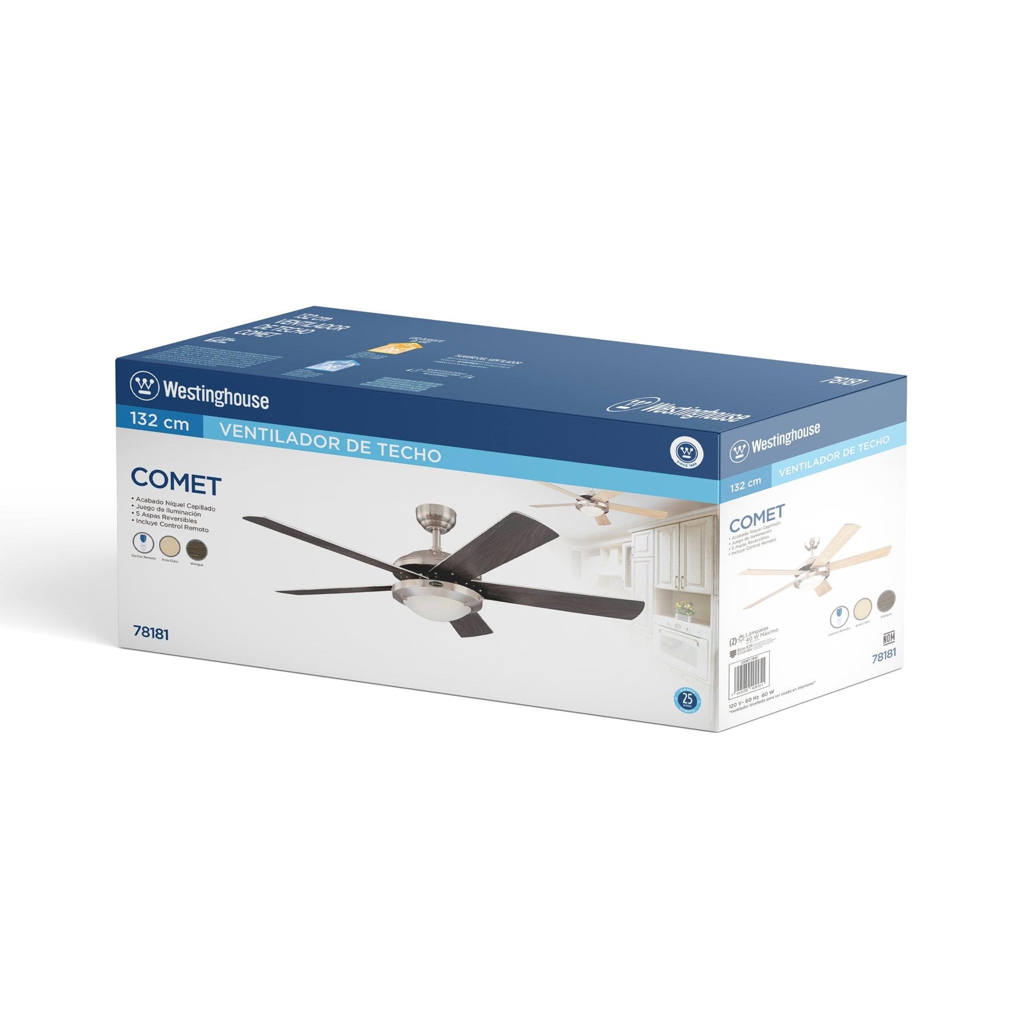 Tige D'Extension 30,5 Cm Westinghouse – Métal Robuste Avec Câble Intégré – Pour Ventilateurs De Plafond Hauts Sous Plafond