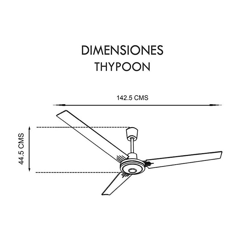 Pack de 3 Ventiladores De Techo Industrial 56'' Tishman 3 Aspas De Metal - Ventiladores.com