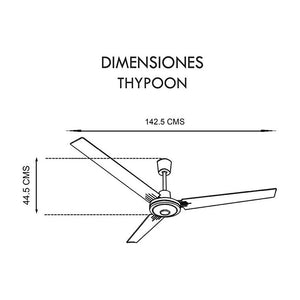 Pack de 3 Ventiladores De Techo Industrial 56'' Tishman 3 Aspas De Metal - Ventiladores.com